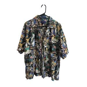 Pendleton Hawaiian Lobo Short Sleeve Button Up Postcard Tropical Sz XL Men Nice!